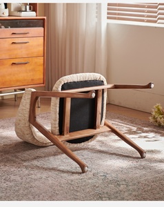 <span class=keywords><strong>Poltrona</strong></span> da pranzo di design di fascia alta francese della metà del secolo semplice e moderna <span class=keywords><strong>poltrona</strong></span> a ferro di cavallo con lino di <span class=keywords><strong>cotone</strong></span> per uso domestico o alberghiero - Product Image 3