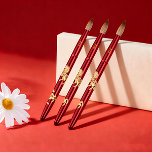 Pinceau à ongles acrylique Kolinsky en poils de cheval rouges, style 2026, mat, tailles 14, 16, 18, SSS, 100% Kolinsky, qualité supérieure - Product Image 2