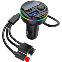 Lecteur MP3 Bluetooth pour voiture, émetteur FM, modulateur MP3, lecteur mains libres, récepteur audio, chargeur USB C avec câble de charge 3 en 1