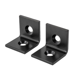 ขายส่งสีดําElectrophoresisเหล็กคาร์บอนLรูปร่างมุมขวาBraceสําหรับ3030 Seriesสล็อต6มม.โปรไฟล์อลูมิเนียม - Product Image 4