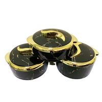 KZR Ensemble de casseroles de luxe modernes en acier inoxydable, boîte isotherme en PU blanc marbré pour la sécurité en camping et en cuisine