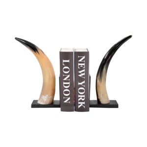 Fermalibri in Resina a Forma di Corno, Decorazione Scultorea Moderna per Esposizione su Libreria - Product Image 2