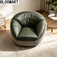 Fauteuil lounge pivotant moderne de luxe, mobilier de salon, couleur personnalisée, en cuir, fauteuil coquille rond, canapé d'appoint, pour hôtel