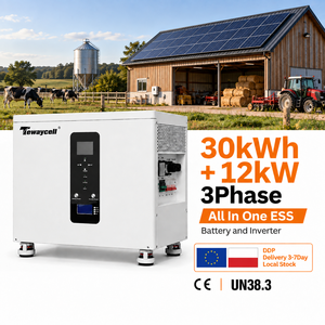 Batterie Lithium 30kWh 12kW Triphasée, Système Tout-en-un de Stockage d'Énergie Photovoltaïque, Stock Pologne, LiFePO4 Tewaycell DDP - Product Image 1