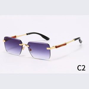 Lunettes de soleil classiques <span class=keywords><strong>Crti</strong></span> Gold, lunettes de marque, lunettes de soleil de luxe, lunettes de soleil de créateur, lunettes en métal sans monture, lunettes anti-UV - Product Image 5
