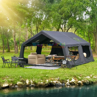 12 ㎡ 17 Air Tente Camping Maison Cabine Tente Avec 2 Chambres Grande Portable Gonflable Oxford Tissu Étanche En Plein Air Tente De Fête