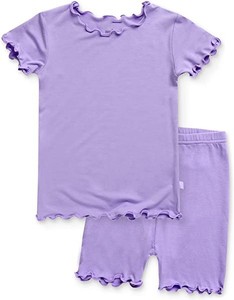 Conjuntos de Ropa de Fibra de Bambú y Spandex de Color Morado Sólido, Manga Corta, Modelo TZ-546-YXN - Product Image 2