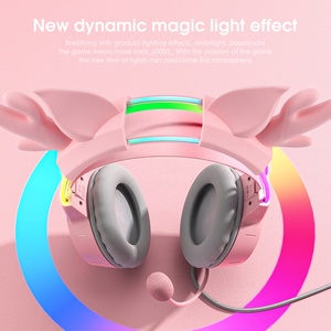 Auriculares para Juegos <span class=keywords><strong>ONIKUMA</strong></span> X15 Pro RGB Rosa, Auriculares Supraaurales con Micrófono Dinámico para PS5, PC, DJ, Viajes - Product Image 3