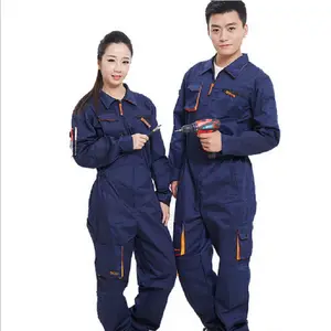 OEM Wholesale Functional fireproof Workwear construction overalls Navy Coverall Uniform work clothes