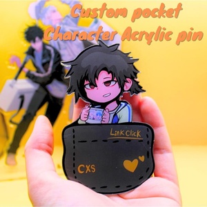 Pin's personnalisé en acrylique OEM/ODM, <span class=keywords><strong>personnage</strong></span> YCH en pose <span class=keywords><strong>de</strong></span> poche, avec Yume et Furry en pose <span class=keywords><strong>de</strong></span> poche, <span class=keywords><strong>personnage</strong></span> fictif YCH OC - Product Image 1