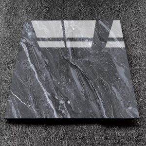 Baldosas para Piso de Interior Resistentes a las Manchas, Carreaux para el Suelo de <span class=keywords><strong>la</strong></span> Casa, 60x60, Gris Oscuro, Mármol Brillante, para Salas de Estar - Product Image 1
