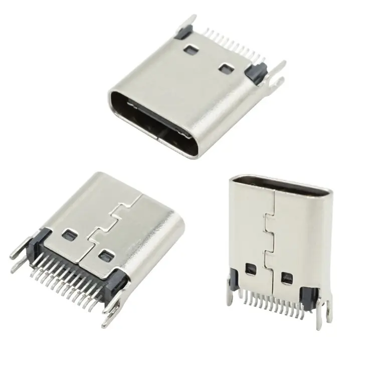 TYPE-C 24P Splint Holder Splint 0.8/1.0 Tomada Vertical USB 3.1 Conector