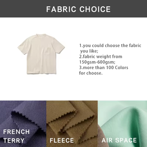 T-shirt <span class=keywords><strong>bianca</strong></span> personalizzata 60% cotone 40% poliestere tessuto a maglia semplice t-shirt <span class=keywords><strong>con</strong></span> tasca per la stampa - Product Image 5