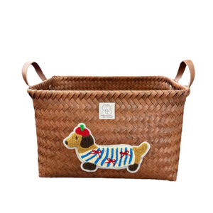 <span class=keywords><strong>Pro</strong></span> D populaire rotin PU américain teckel panier à vêtements sales panier de rangement pour vêtements - Product Image 1