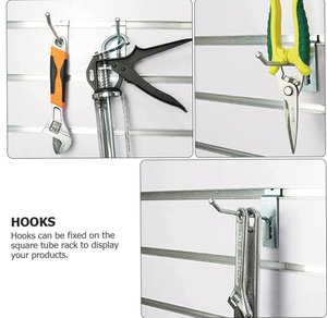 Metal Double Slatwall <b>Hooks</b> or Retailer Stores Shops Supermarkets <b>Hooks</b> Metal Mobile <b>Hooks</b> for Display with Price Tag High Level - Product Image 3