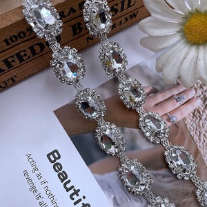 Cadena de Cristal Plateado RYL, Adorno de Diamantes de Imitación, Cinta Metálica, Decoración para Vestidos de Novia, Accesorios de Ropa - Product Image 2