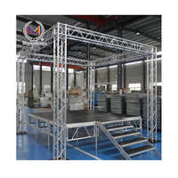 Événement extérieur piste de danse en alliage d'aluminium scène podium avec système de treillis DJ toit carré motif carré