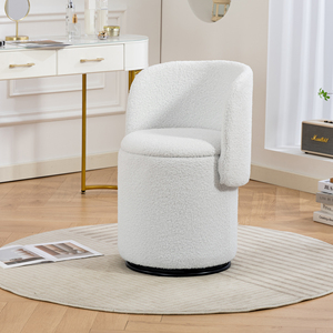 Fauteuil barillet moderne et élégant en velours, pivotant à 360°, pour chambre à coucher - Product Image 1