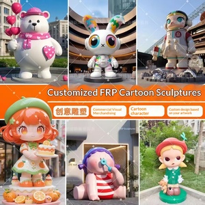 Sculpture personnalisée en fibre de verre, personnage de dessin animé, mascotte d'entreprise, grande sculpture extérieure commerciale pour maternité - Product Image 1