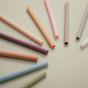 BPA Free <b>Reusable</b> Silicone Soft Drinking <b>Straws</b> Set Baby Ins Style Food Grade for Bar Party & Kitchen Bar Accessories - Product Image 1