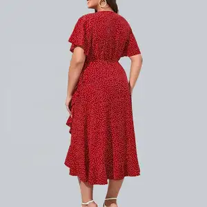 Marche famose Designer New Ladies Plus Size Wedding scollo a v Red Fishtail Sequin Party Evening formale elegante Maxi Dress per le donne