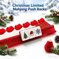 Support de Mahjong en Acrylique Doré de Luxe 20 pouces à Bord Ondulé, Édition Limitée Noël, Supports et Poussoirs Magnétiques pour Mahjong à Bord Ondulé