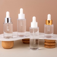 Flacon compte-gouttes en forme de cylindre de luxe transparent portable de haute qualité personnalisé avec pipette en verre Vente en gros