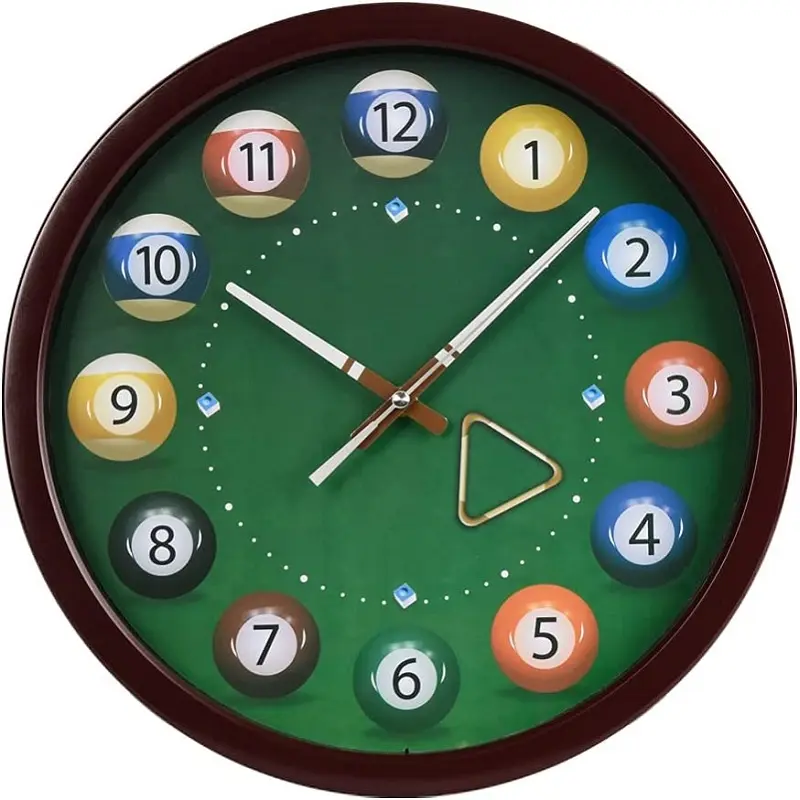 16 фут домашное украшение большие круглые пластиковые настенные часы бильярдные большой изготовленный на заказ логотип часы