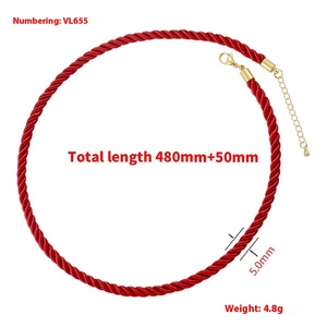 Bán Buôn Handmade Bện Đầy Màu Sắc Sợi Dây Thừng Vòng Cổ Xoắn Lụa Chuỗi Dây Xích Tự Làm Đầy Màu Sắc Dây Vòng Cổ - Product Image 3