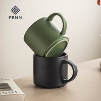 FENN Vente en gros de tasses à café en céramique mate personnalisées avec logo, empilables, 450 ml, pour le bureau, le café, l'hôtel, le thé, le lait, cadeau
