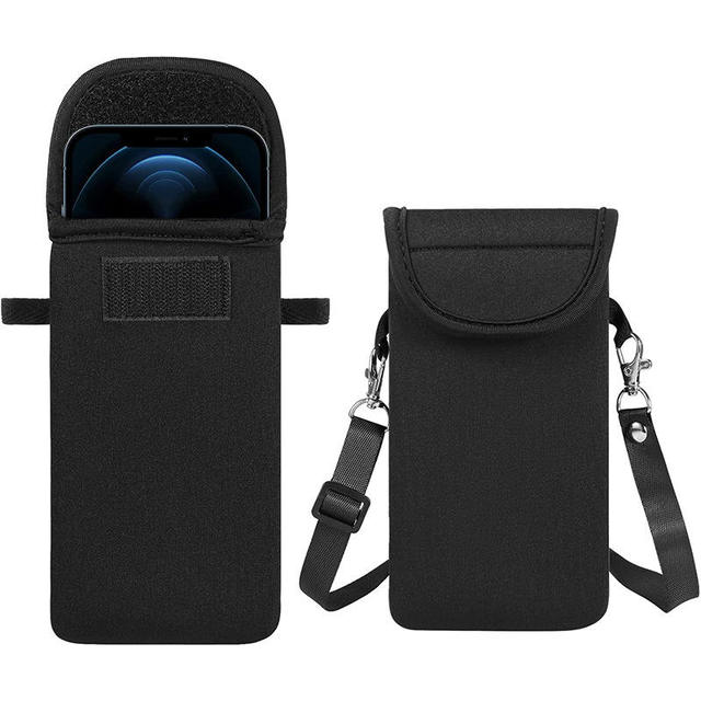 Custom Logo Universal Neoprene Mobile Cell Phone Holder Pouch Carry Bag with Neck Lanyard for Men Women