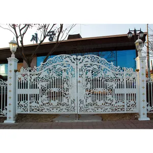 Профессиональные индивидуализированные автоматические ворота с дистанционным управлением, высококачественные декоративные алюминиевые ворота для дома