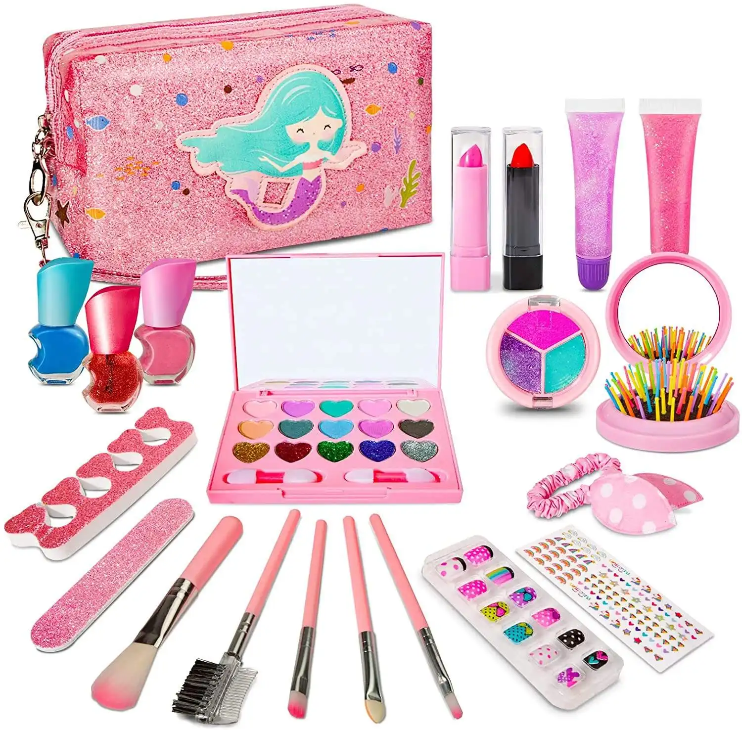 Kids Washable Portable Pretend Play Beauty Makeup Nail Polish Sets for Girls kids makeup sets for girls make up kit girls toys
