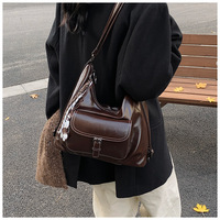 Sac à dos fourre-tout rétro en PU pour femme, pliable, grande capacité, sac à bandoulière, sac à main décontracté pour le shopping, les voyages et l'usage quotidien – Collection Hiver 2026