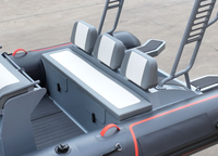 Bateau pneumatique semi-rigide en aluminium de 5,8 m (19 pieds) à coque en V profond, soudé en aluminium, avec certification CE PVC Hypalon, fabriqué en Chine