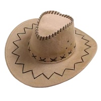 Cappello Jazz a tesa larga Fedora da Cowboy occidentale americano in pelle scamosciata per uomo donna