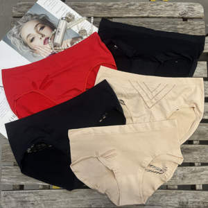 2-U0377 #   低価格高品質下着 快適なナイロン製女性用パンティー シームレスミックススタイル 伸縮性パンツ - Product Image 1