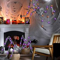 Guirlande lumineuse d'araignées en peluche gris-blanc Xingtu Z-01 pour Halloween, décorations d'horreur extérieures pour jardin, ambiance effrayante