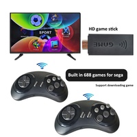 Console de jeu portable HD TV avec manette sans fil 2.4G, 688 jeux rétro, résolution 4K, prend en charge le téléchargement et le sauvegarde des progrès de jeu