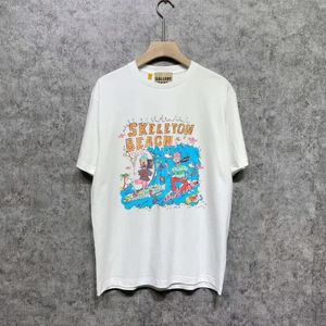 Trendy Retro Color Skeleton <strong>Surfing</strong> <strong>Print</strong> 100% Cotton Oversized Short Sleeved Summer High Street T-shirt GALLERYDEPT - Product Image 2