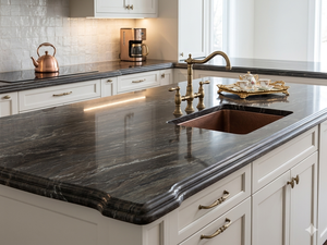 Grande dalle de marbre gris piano - Product Image 4