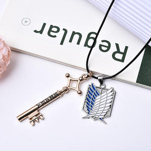 Porte-clés commémoratif en alliage, motif dessin animé, série Anime L'Équipe d'Enquête (Eren, Mikasa, Levi), léger et étanche - Product Image 1