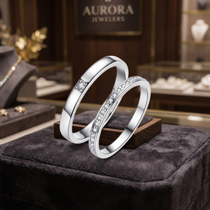 Bagues de mariage classiques en argent plaqué, forme cœur, zircon, prix abordable, promotion Saint-Valentin, cadeaux pour amoureux - Product Image 3
