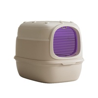 Bac à litière entièrement détachable et lavable avec couvercle, bac profond en maille pour chatons et appartements, plateau à litière pour chat