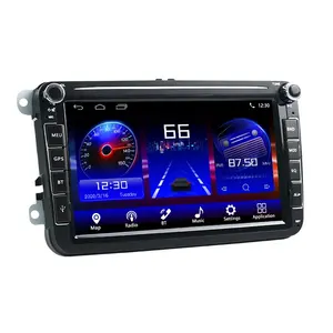 Pemutar DVD Mobil 2 Din 8 Inci, untuk VW POLO PASSAT Golf Skoda Octavia SEAT LEON dengan Carplay BT Radio Navigasi GPS