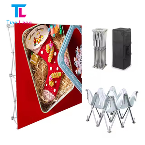 Pantalla de fondo emergente de tensión de tela portátil, soporte de exhibición de pancarta de pared publicitario plegable para exposición de ferias comerciales - Product Image 2