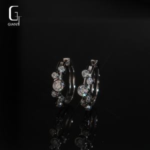 Pendientes de Aro de Moissanita de Fábrica, Plata 925, VVS, Alta Calidad, Pendientes de Moissanita para Mujer y Hombre, Pasan el Test de Diamantes - Product Image 3