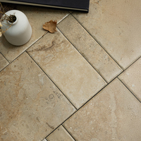 Carrelage effet pierre calcaire beige rétro, carrelage de sol vintage antidérapant pour cour