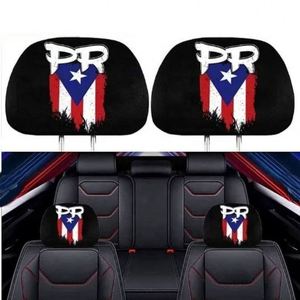 ปลอกหุ้มพนักพิงศีรษะรถยนต์คุณภาพสูงปี 2023 แบบกำหนดเอง ตกแต่งด้วยผ้าสแปนเด็กซ์ลายธงชาติเปอร์โตริโก อเมริกา สำหรับเบาะรถยนต์ - Product Image 5
