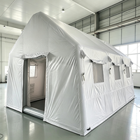Tente d'urgence gonflable imperméable à dépliage rapide avec pompe à air électrique alimentée par batterie pour les secours en cas de catastrophe, grand espace